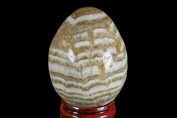 Polished, Banded Aragonite Egg - Morocco #172822